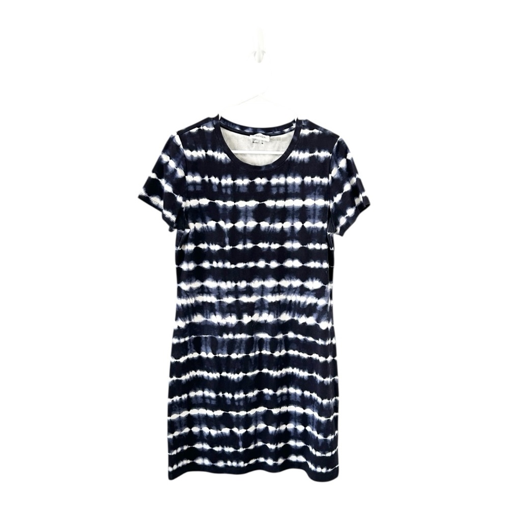 Calvin Klein Navy and‎ White Tie-Dye T-Shirt Dress Size Medium